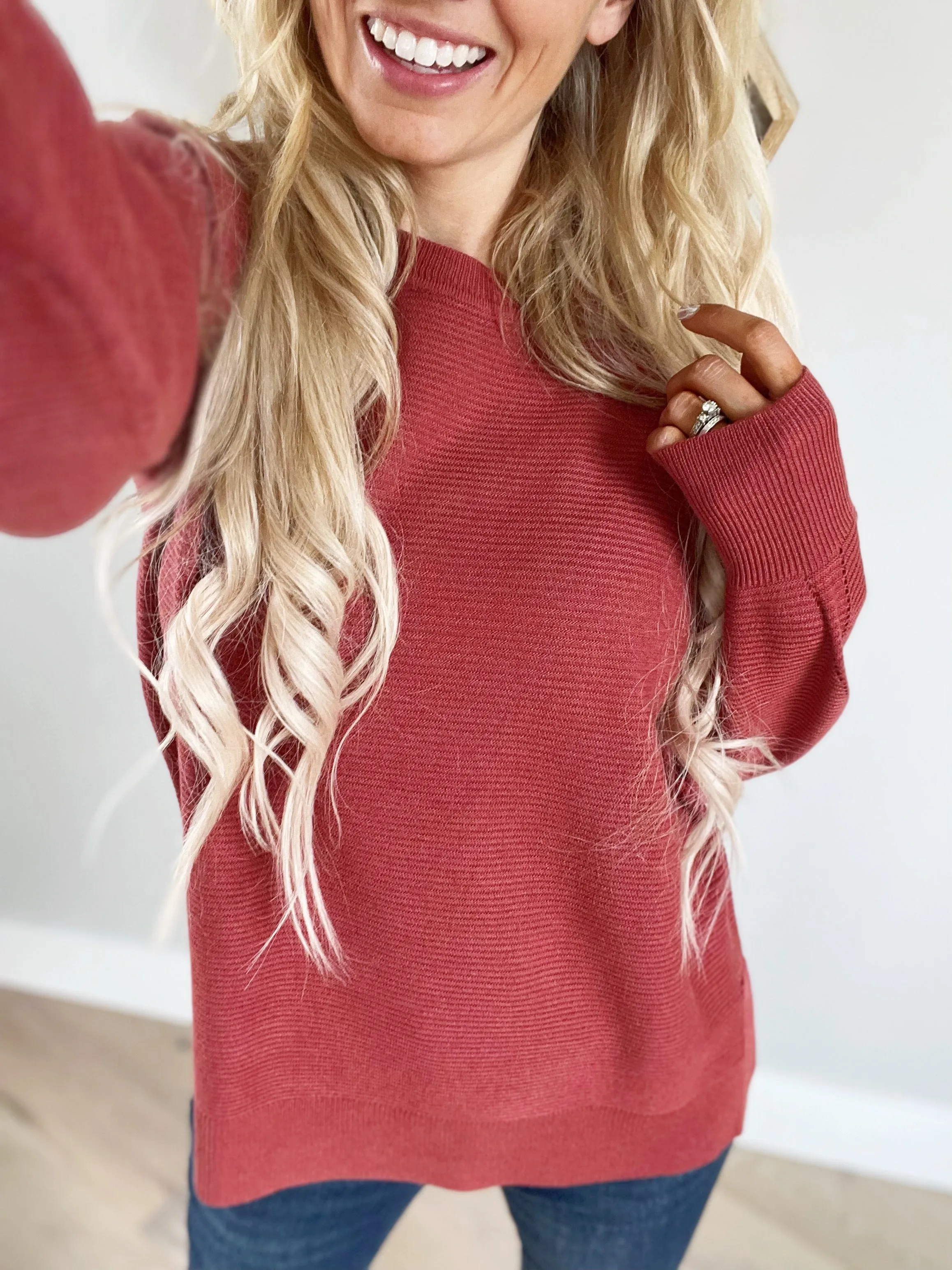Always Ready Crew Neck Sweater in Light Rust (SALE)