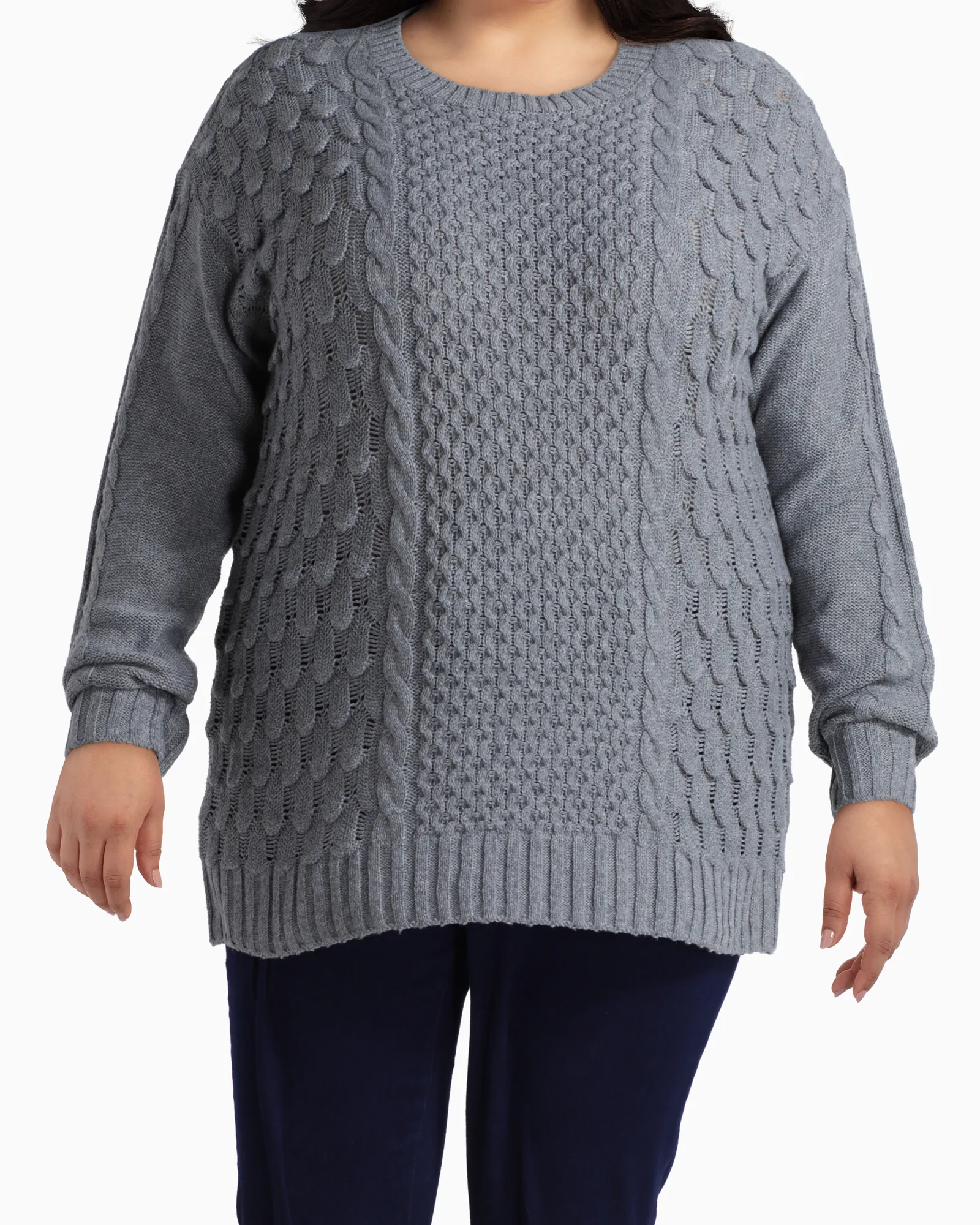 Ariel Cozy Stitch Sweater | Light Grey