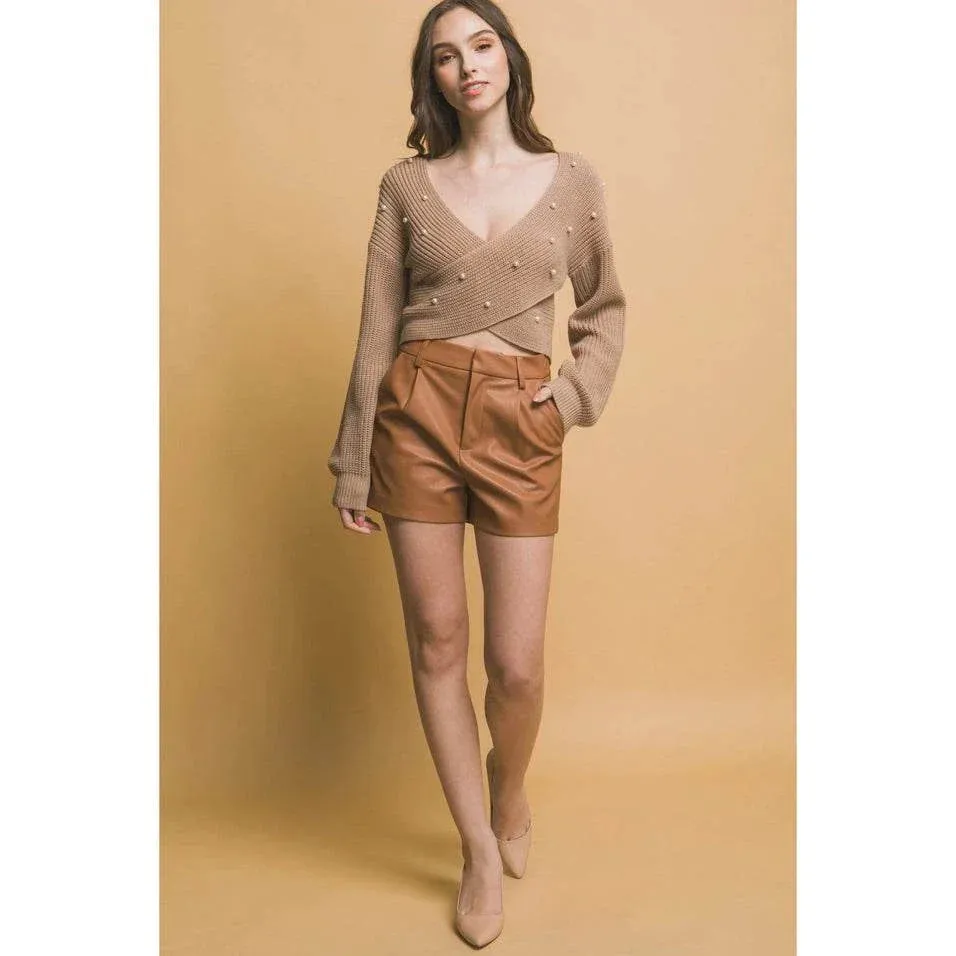 Bailey Faux Leather High Waisted Shorts