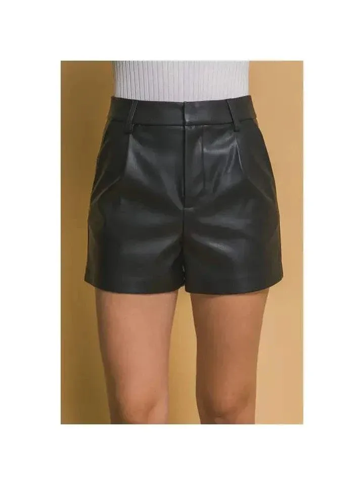 Bailey Faux Leather High Waisted Shorts