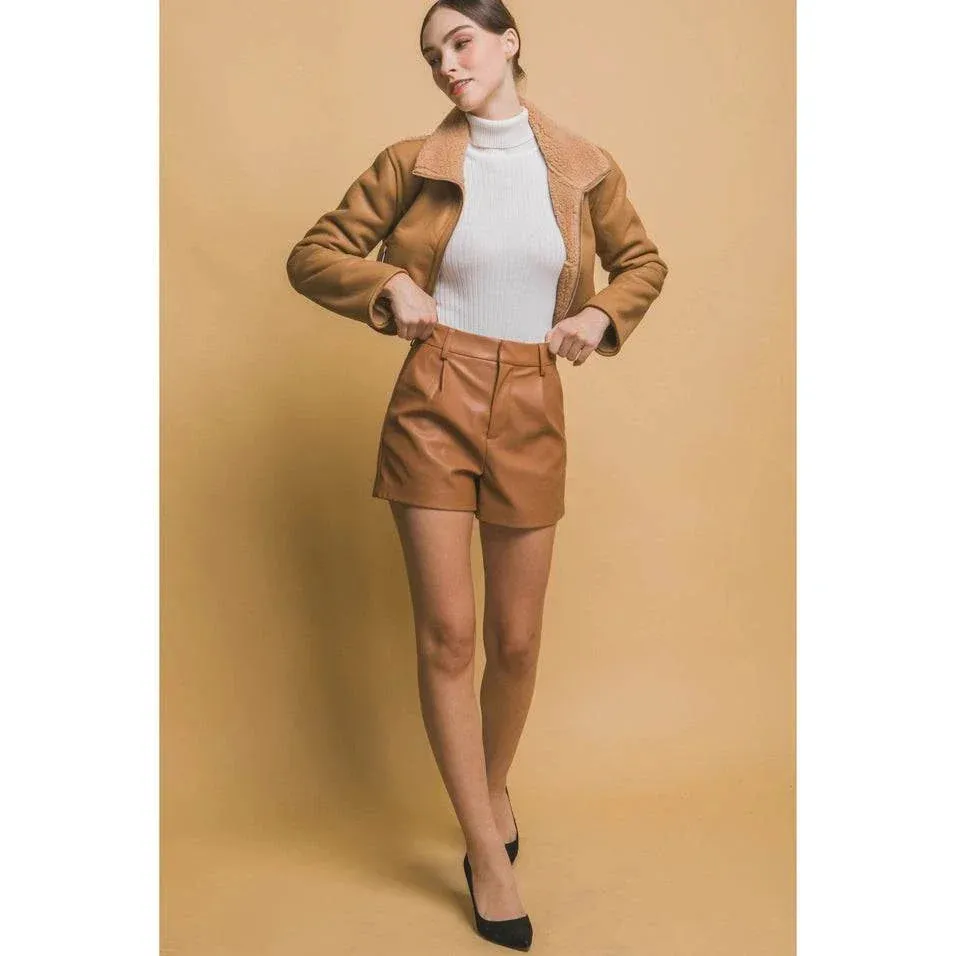 Bailey Faux Leather High Waisted Shorts