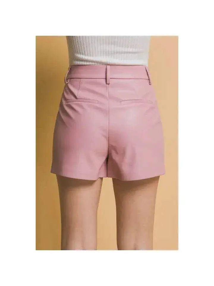 Bailey Faux Leather High Waisted Shorts