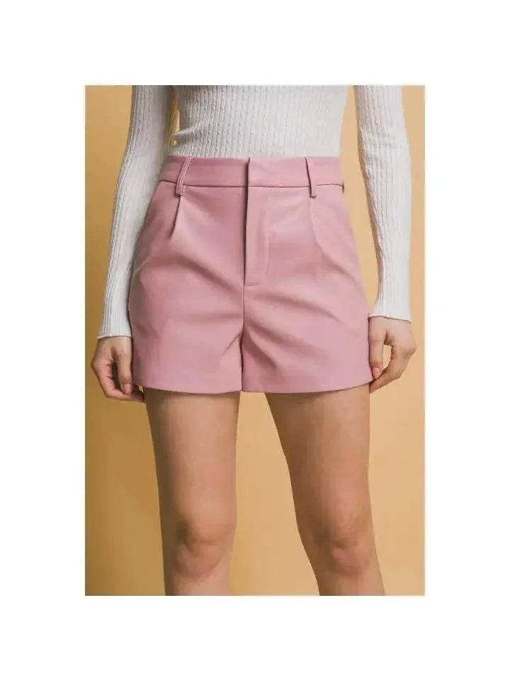 Bailey Faux Leather High Waisted Shorts