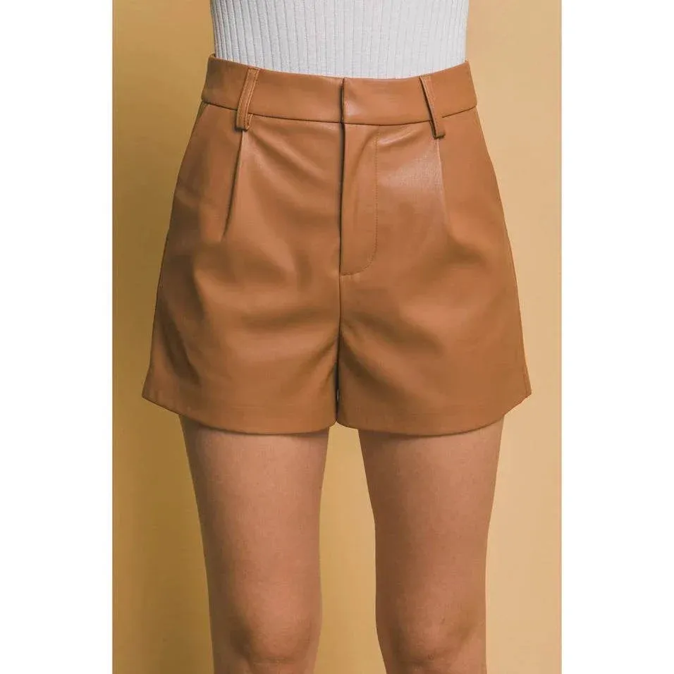 Bailey Faux Leather High Waisted Shorts