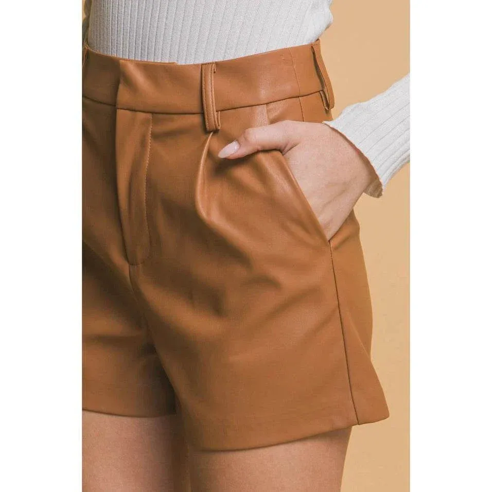 Bailey Faux Leather High Waisted Shorts