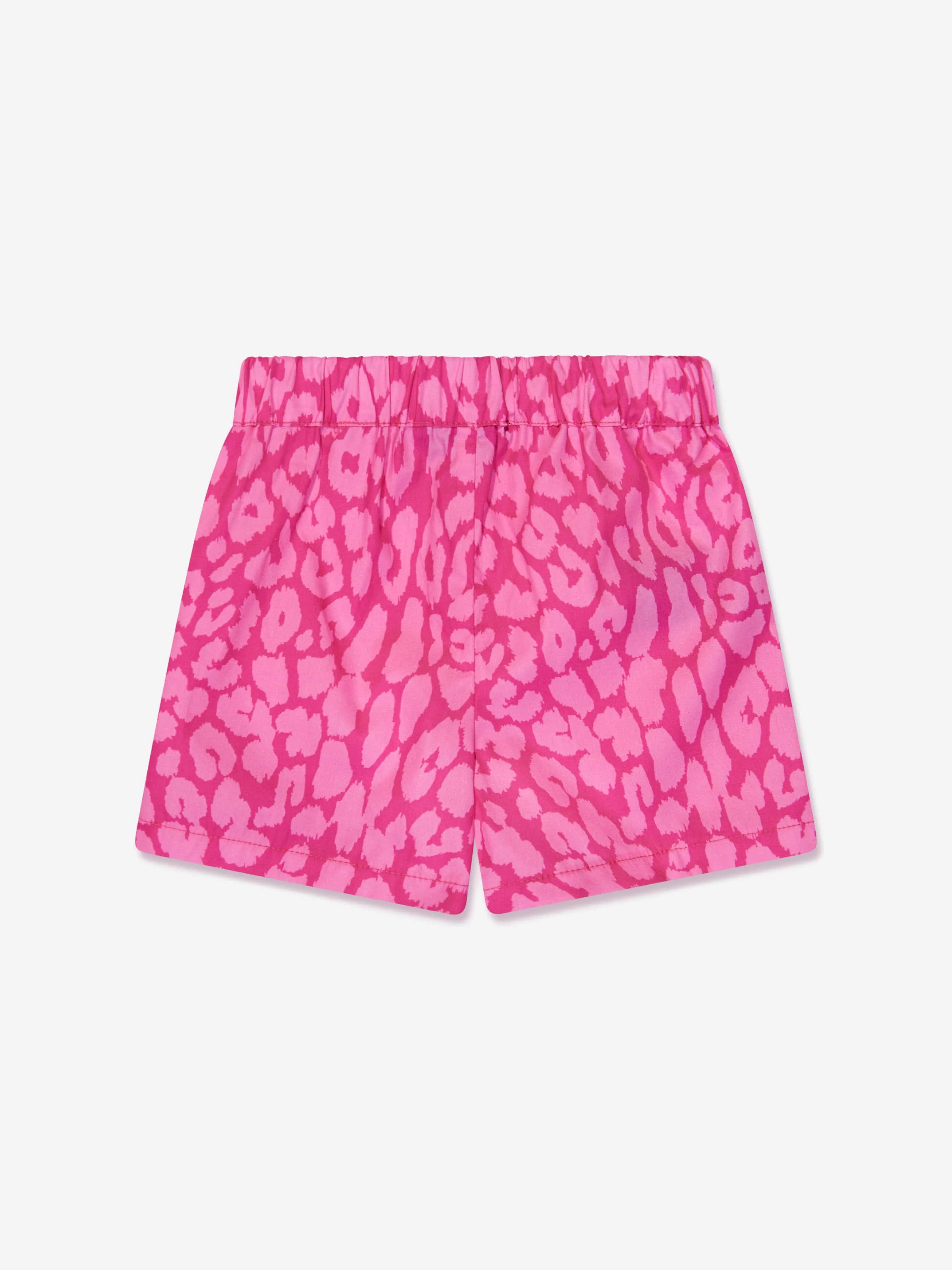 Balmain Baby Girls Leopard Print Shorts in Pink