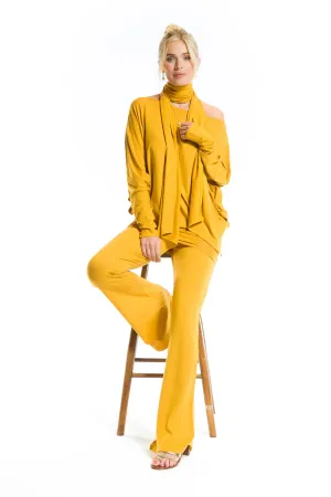 BAMBOO RAGLAN TOP WITH SCARF TIBETAN YELLOW