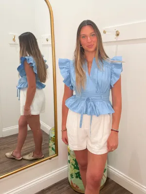 Bayside Blues Poplin Top