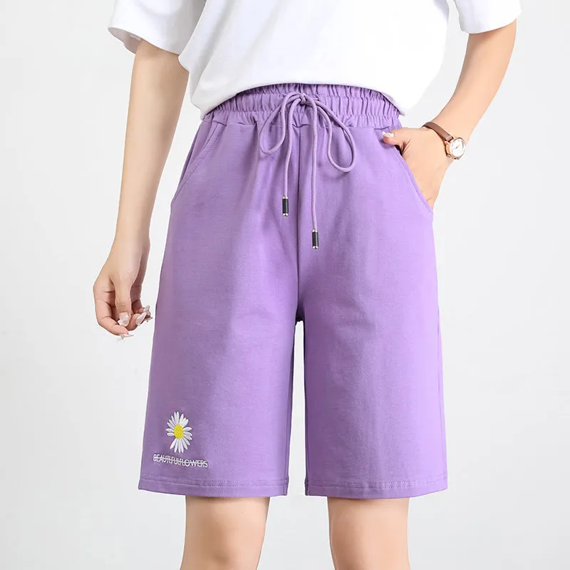 Bermuda Shorts Women Summer High Waist Loose Thin Trendy Casual Straight Black Pants Bermuda Shorts