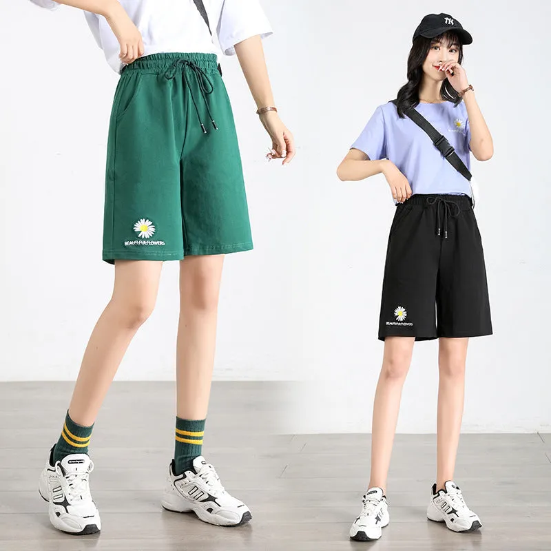 Bermuda Shorts Women Summer High Waist Loose Thin Trendy Casual Straight Black Pants Bermuda Shorts