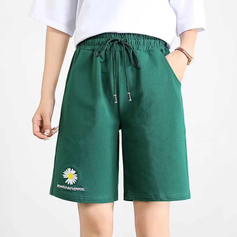 Bermuda Shorts Women Summer High Waist Loose Thin Trendy Casual Straight Black Pants Bermuda Shorts