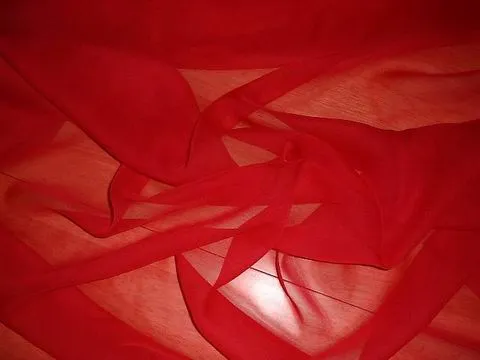 Blood red silk chiffon fabric 44&quot; flat