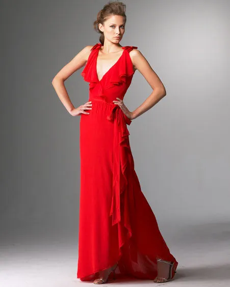 Blood red silk chiffon fabric 44&quot; flat