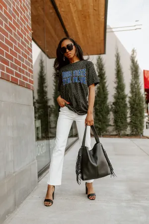 BOISE STATE BRONCOS "FAN FAVORITE" LEOPARD STANDARD FIT CREW NECK TEE