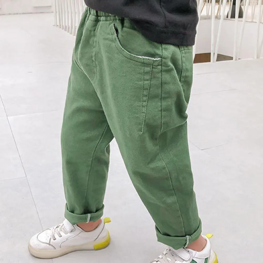 Boys Solid Color Pocket Casual Pants Wholesale Boys Clothing Suppliers