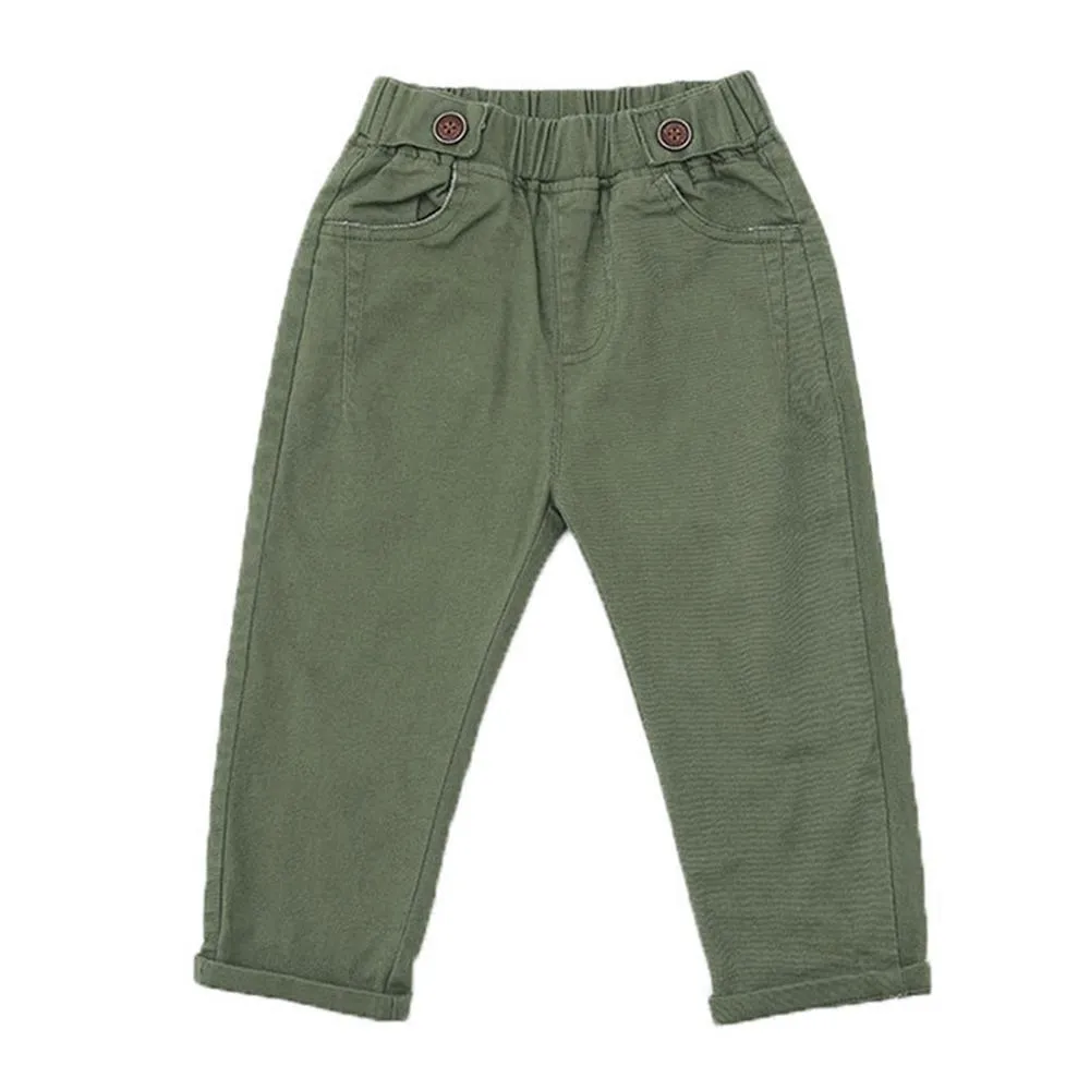 Boys Solid Color Pocket Casual Pants Wholesale Boys Clothing Suppliers