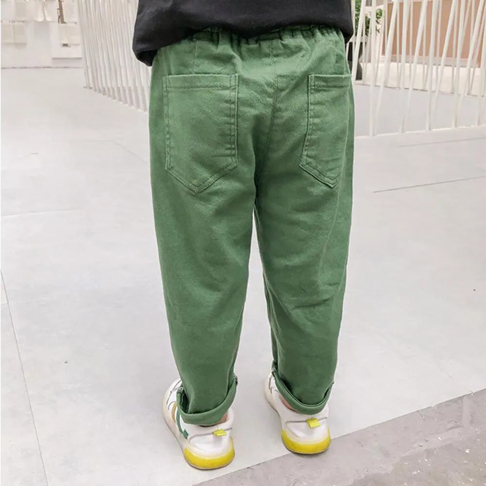 Boys Solid Color Pocket Casual Pants Wholesale Boys Clothing Suppliers