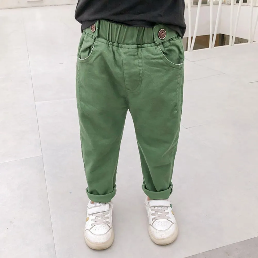 Boys Solid Color Pocket Casual Pants Wholesale Boys Clothing Suppliers