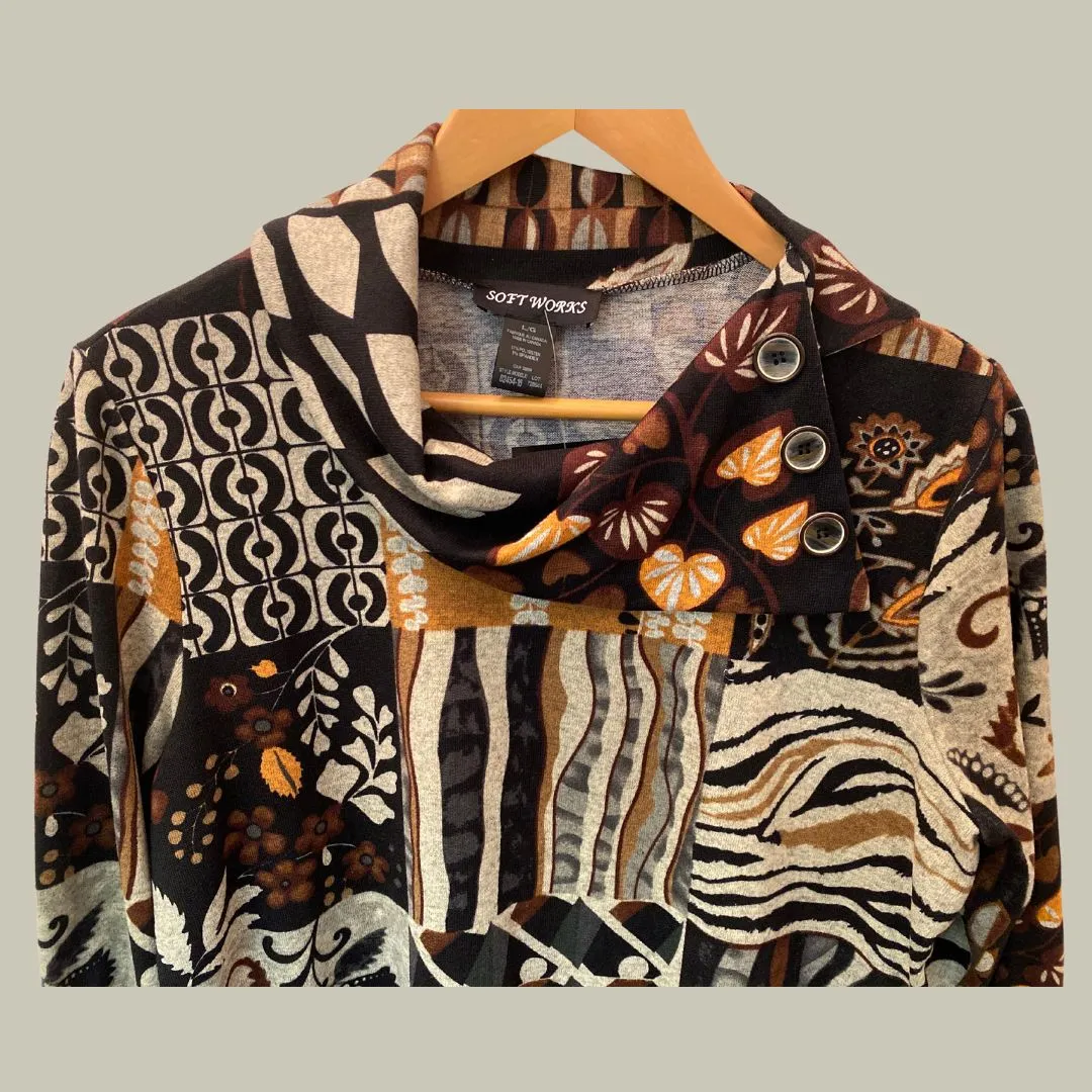 Brown/Black Top 82454