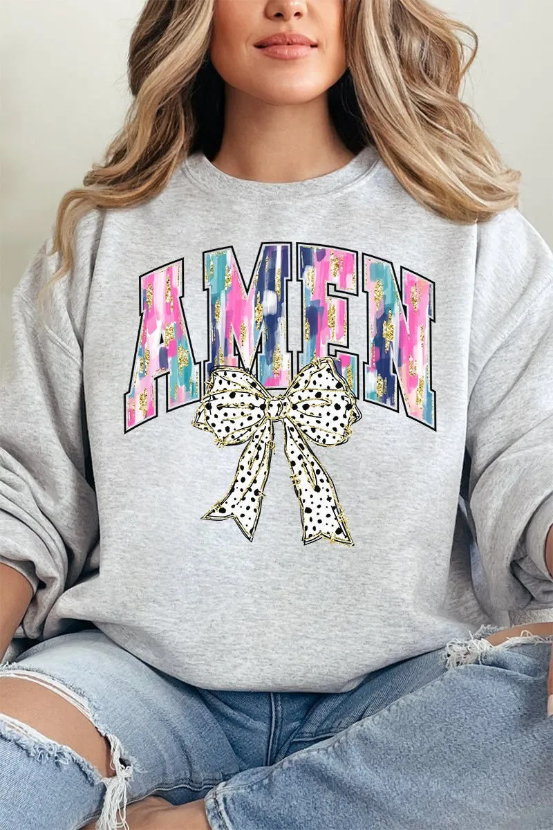 Brushed Amen Bow Unisex NuBlend Crew Sweatshirt