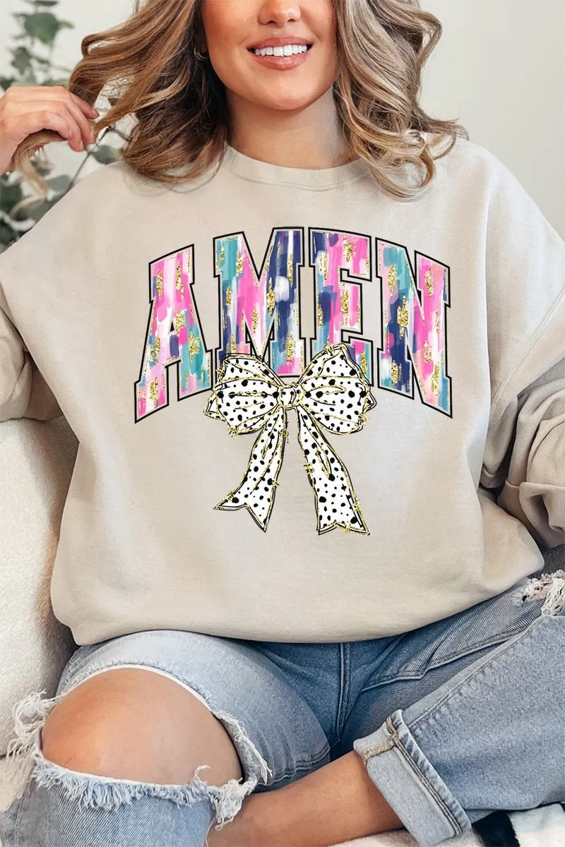 Brushed Amen Bow Unisex NuBlend Crew Sweatshirt