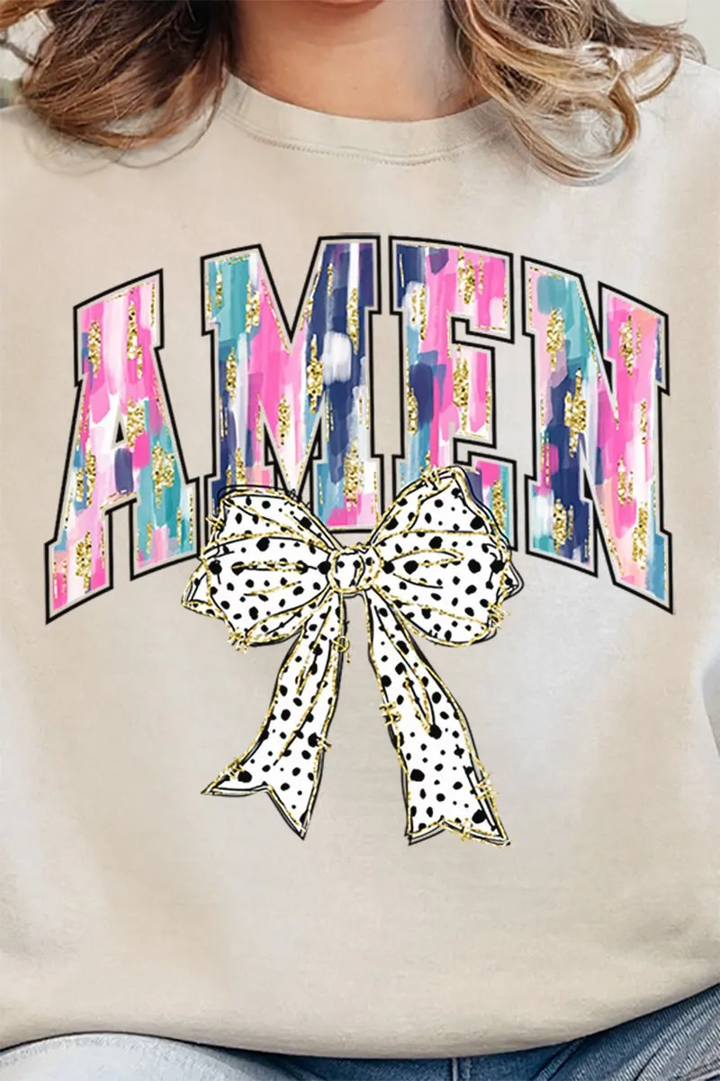 Brushed Amen Bow Unisex NuBlend Crew Sweatshirt