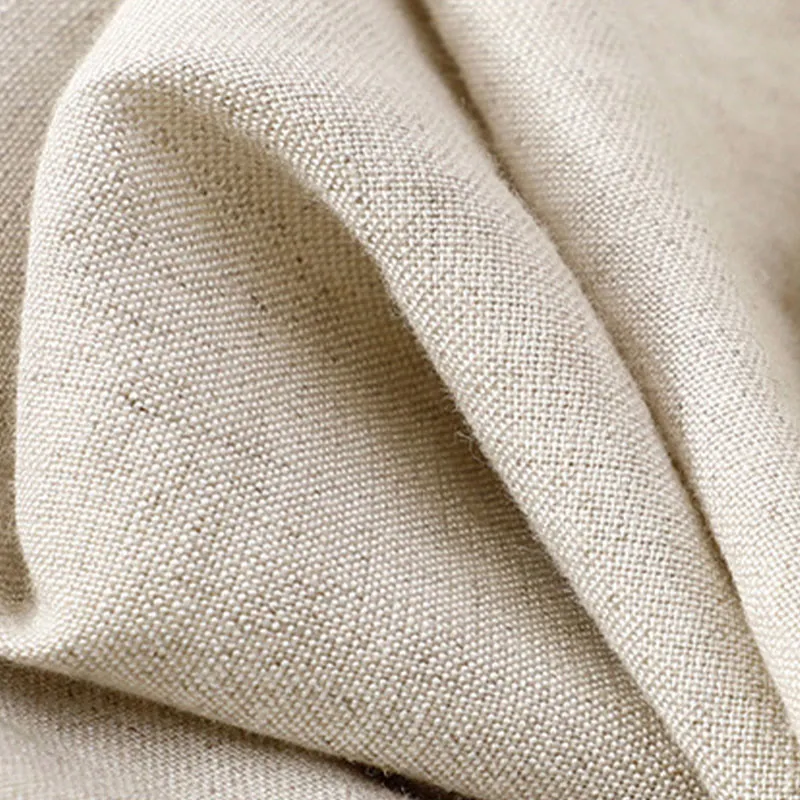 Buddha Stones Summer Plain Color 7-8 Length Cotton Linen Women's Wide Leg Pants With Pockets Zipper