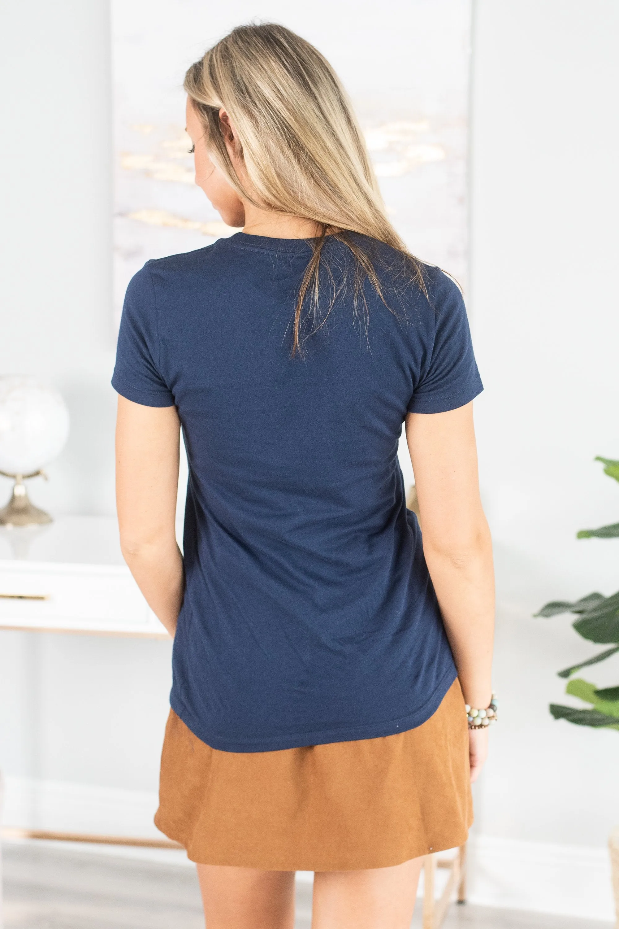 But I think I Love Fall Most Of All Navy Graphic Tee