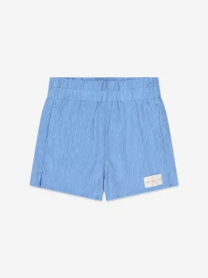 Calvin Klein Girls Crinkle Shorts in Blue