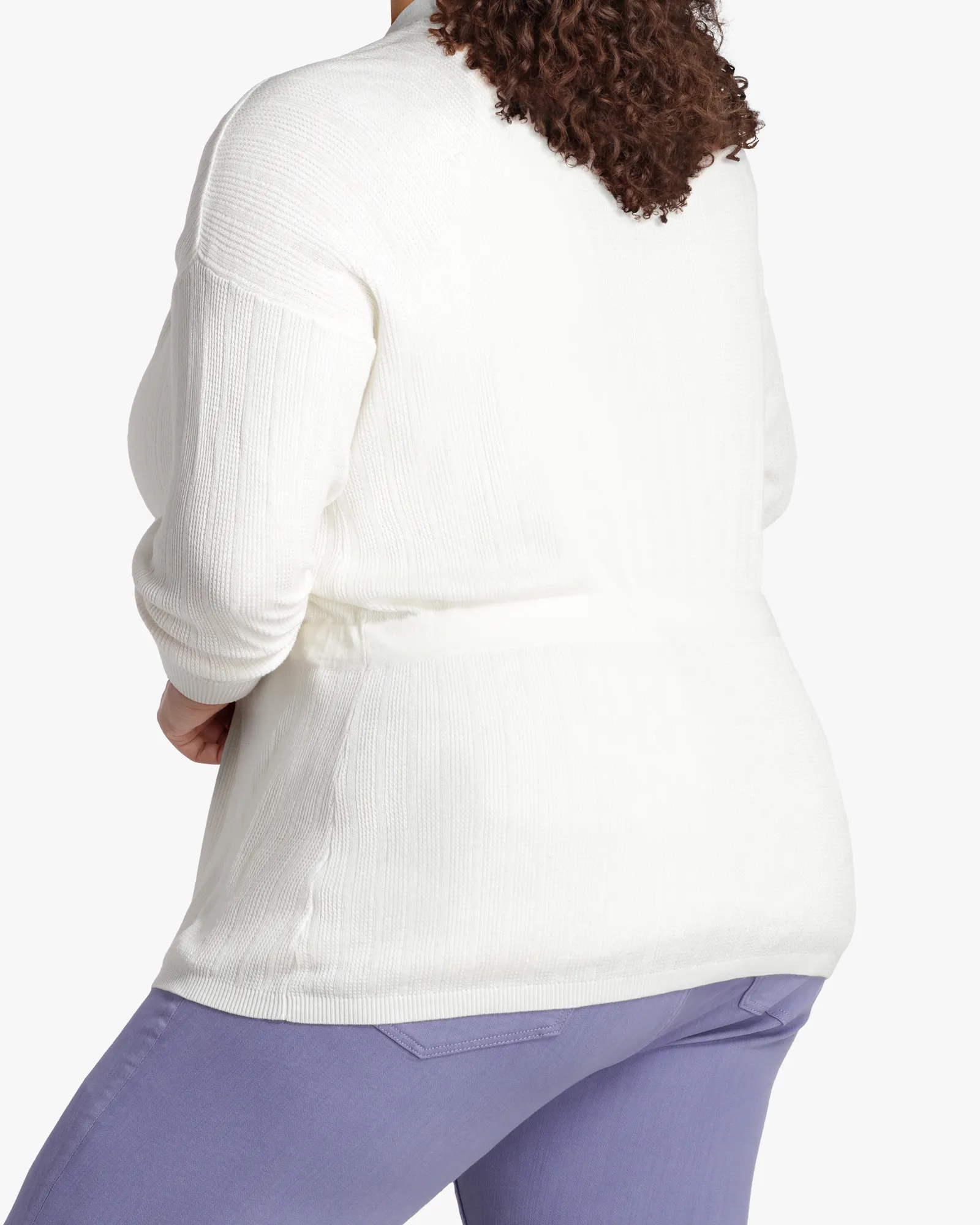 Charlize Tie-Waist Cardigan | Ivory / Ivory