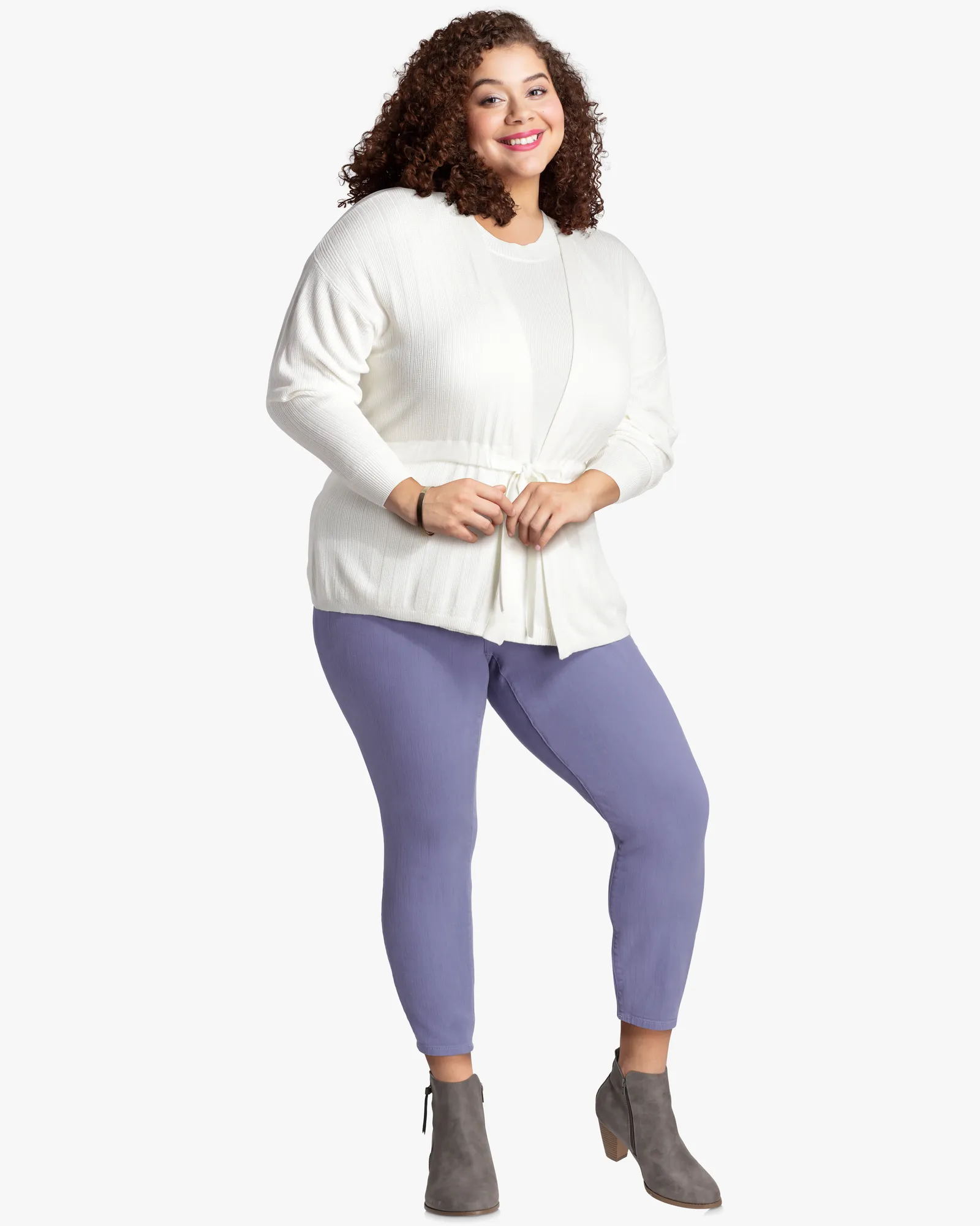 Charlize Tie-Waist Cardigan | Ivory / Ivory