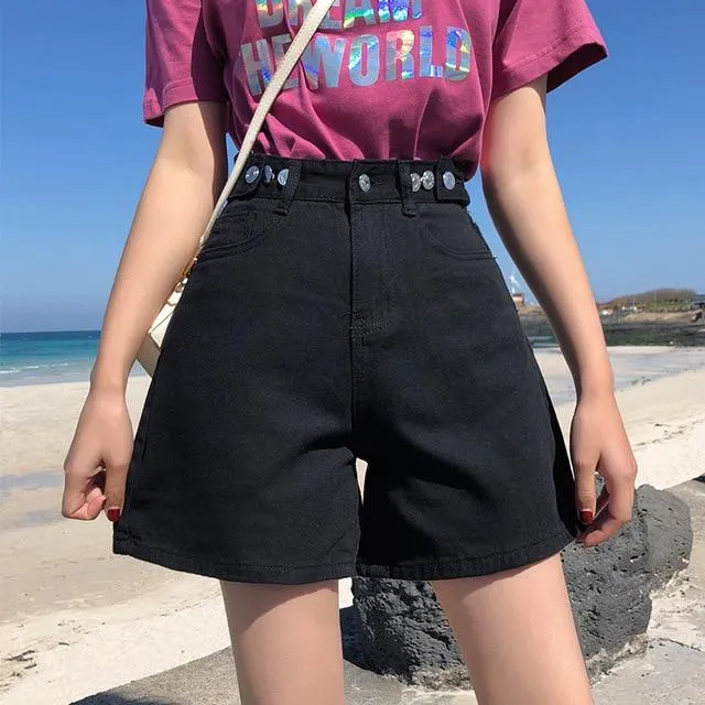 Classic High Waist Denim Short
