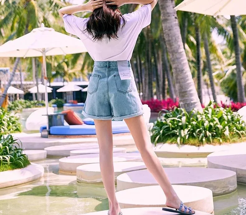 Classic High Waist Denim Short