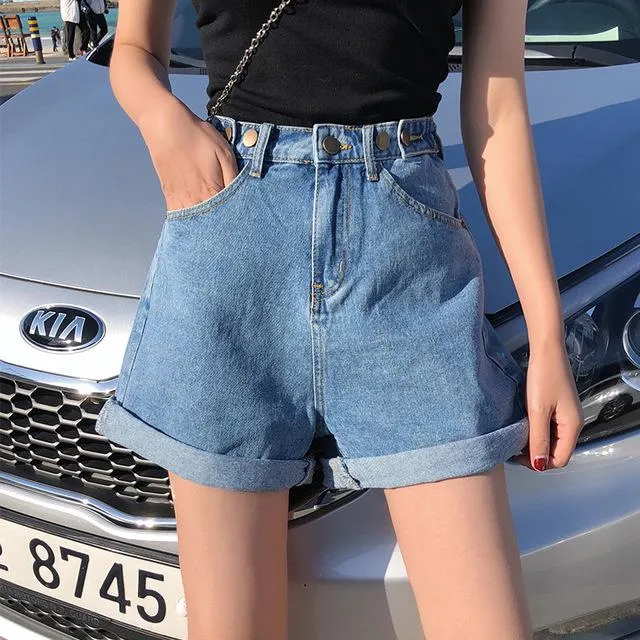 Classic High Waist Denim Short