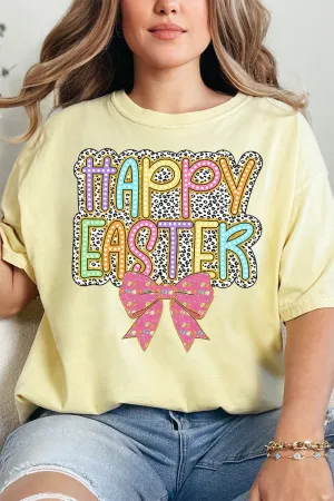 Colorful Happy Easter Bow Comfort Colors Adult Ring-Spun Cotton Tee