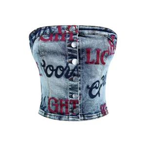 Coors Light Big Colors Logo - Printed Denim Bustier - Salton Sea