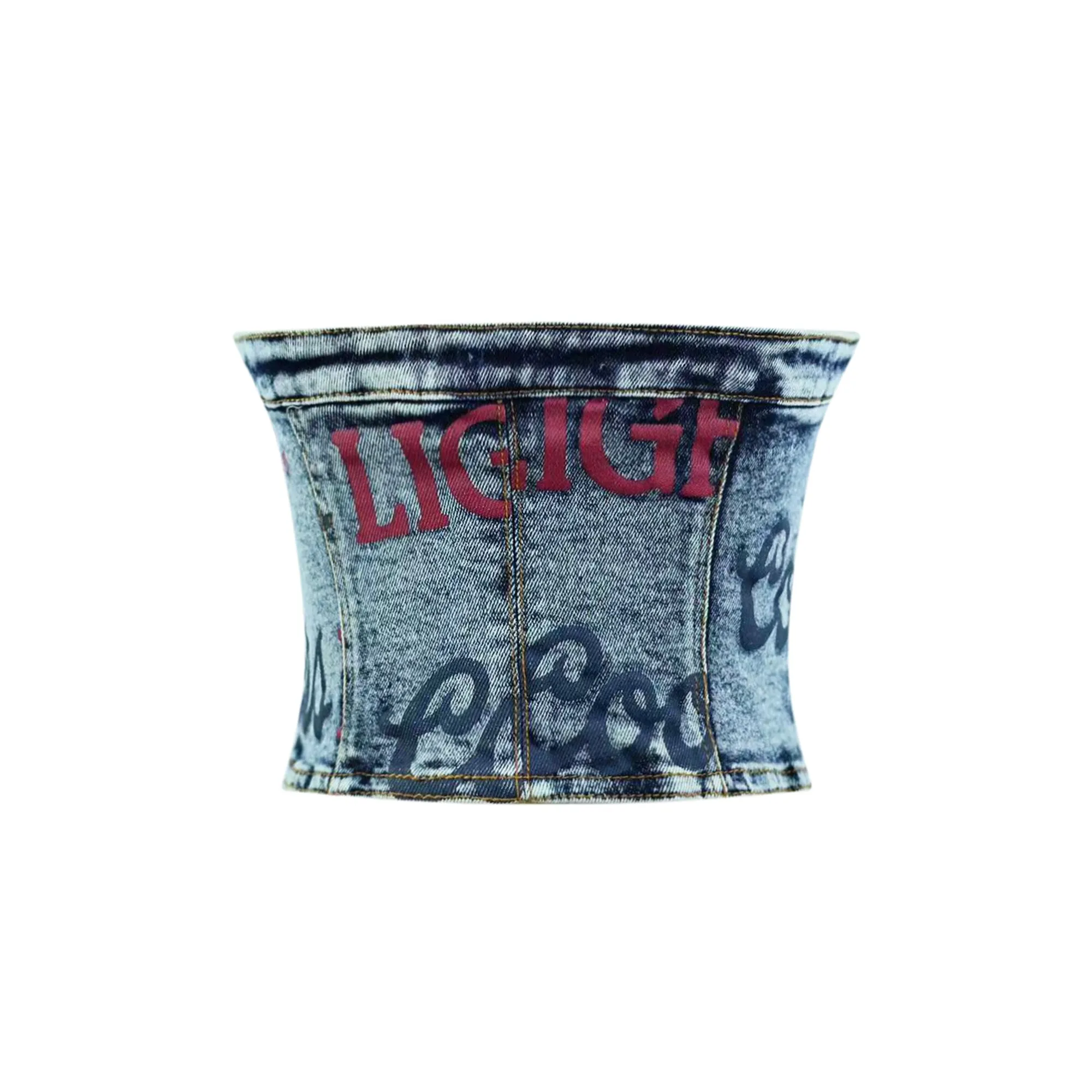 Coors Light Big Colors Logo - Printed Denim Bustier - Salton Sea