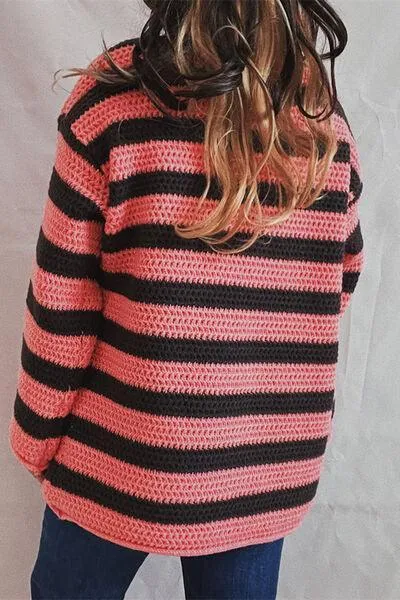 Cozy Era Striped Boat Neck Tunic Sweater