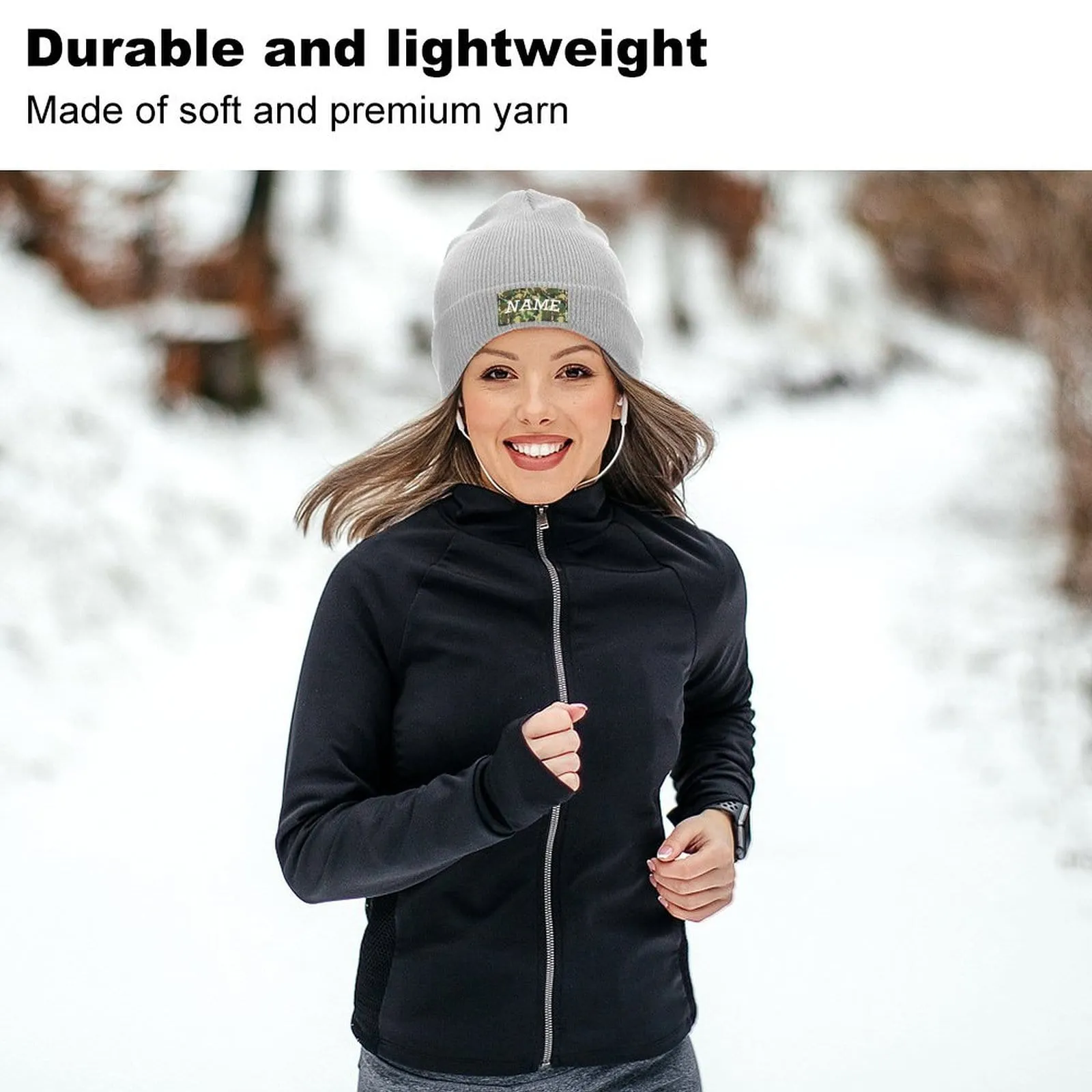 Custom Name Camouflage Warm Knitted Cap