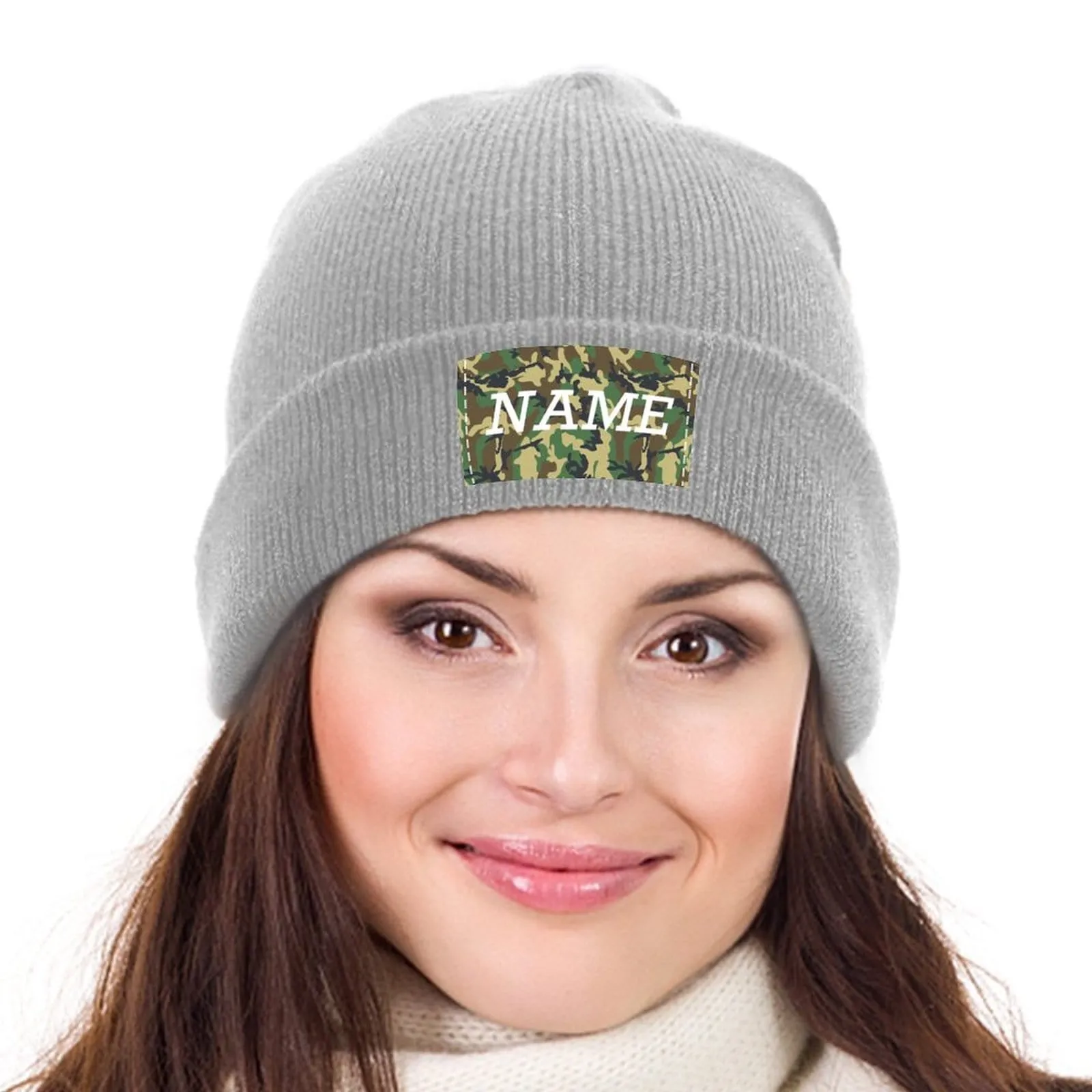 Custom Name Camouflage Warm Knitted Cap