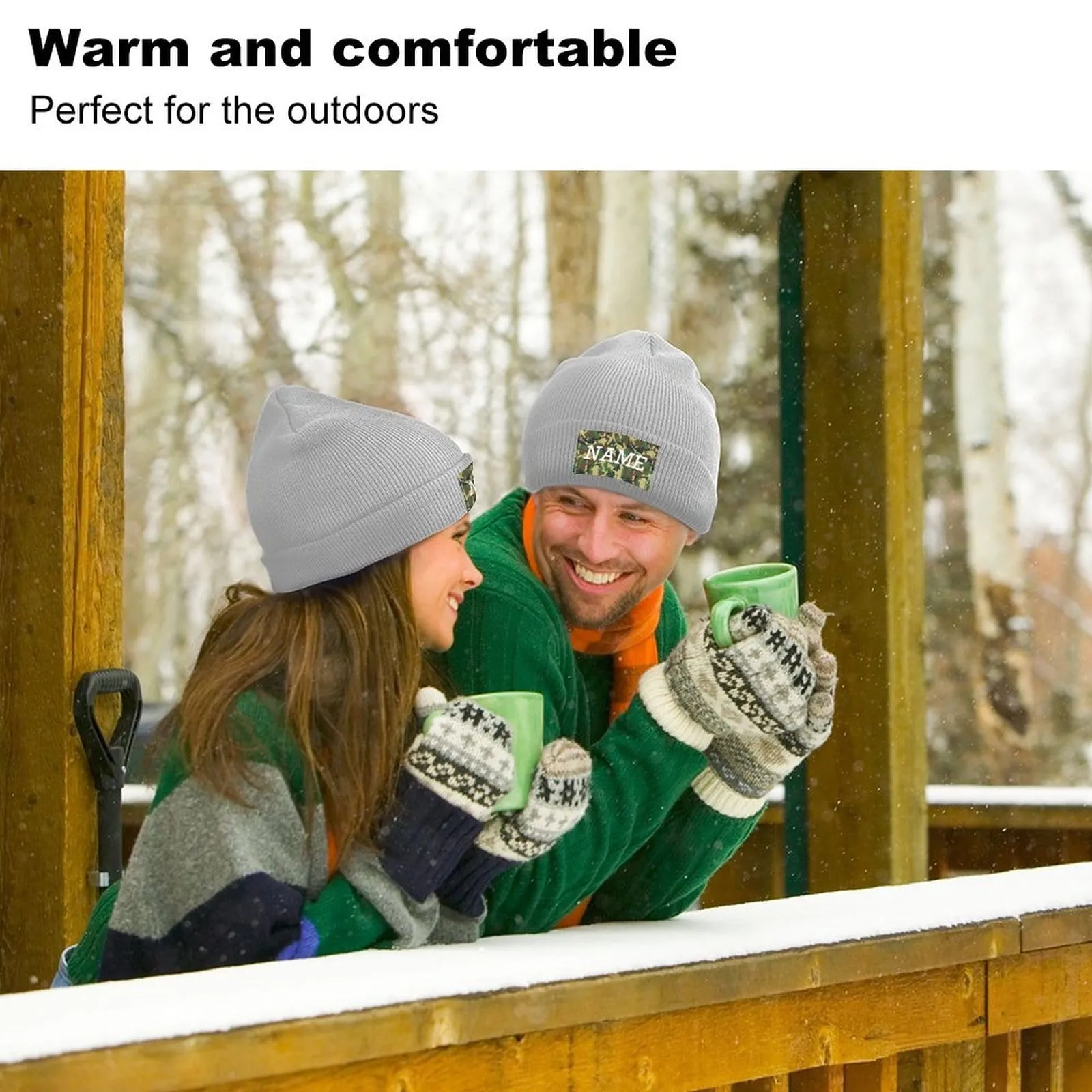 Custom Name Camouflage Warm Knitted Cap