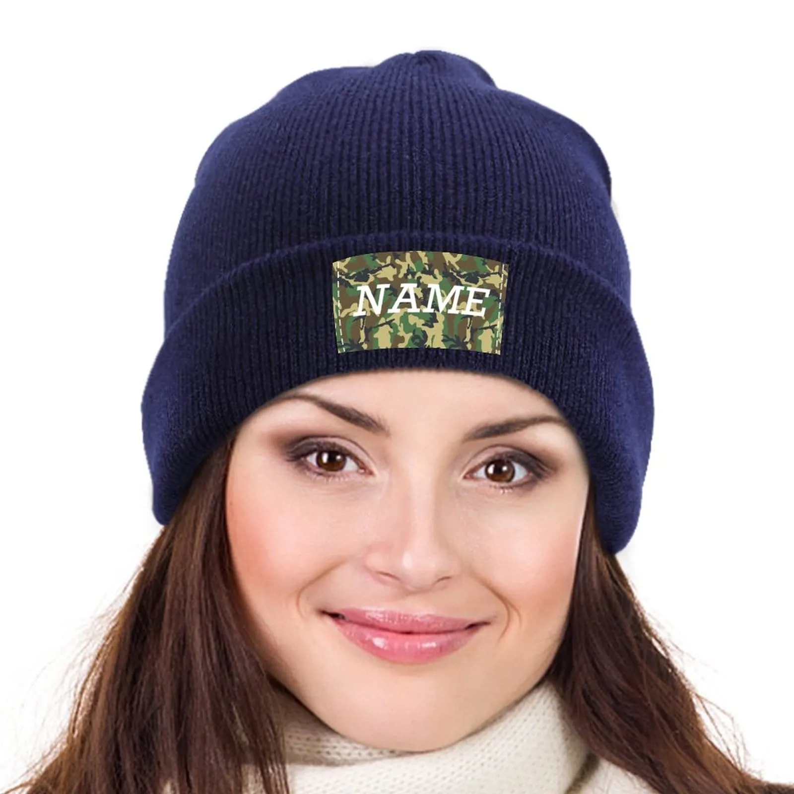 Custom Name Camouflage Warm Knitted Cap