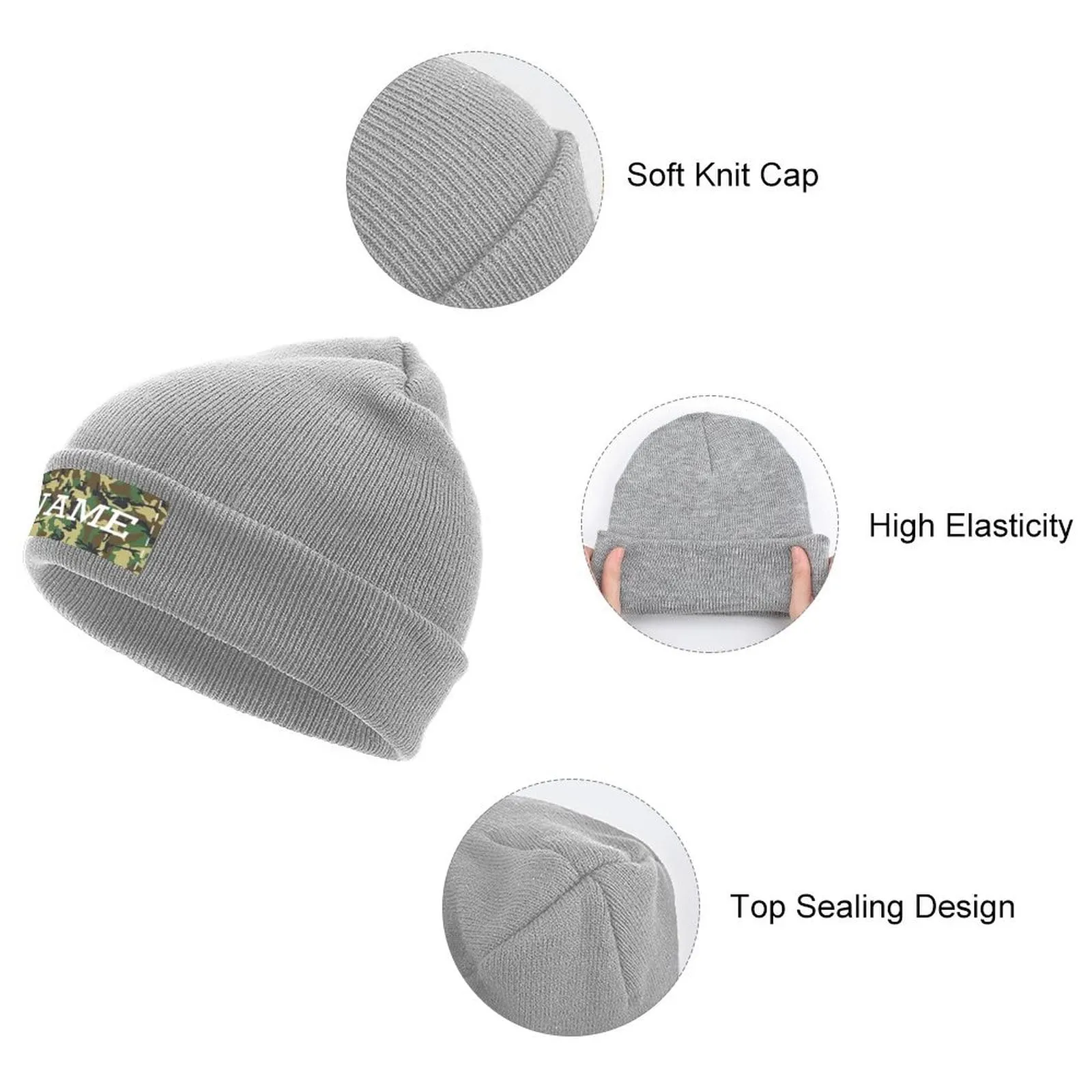 Custom Name Camouflage Warm Knitted Cap