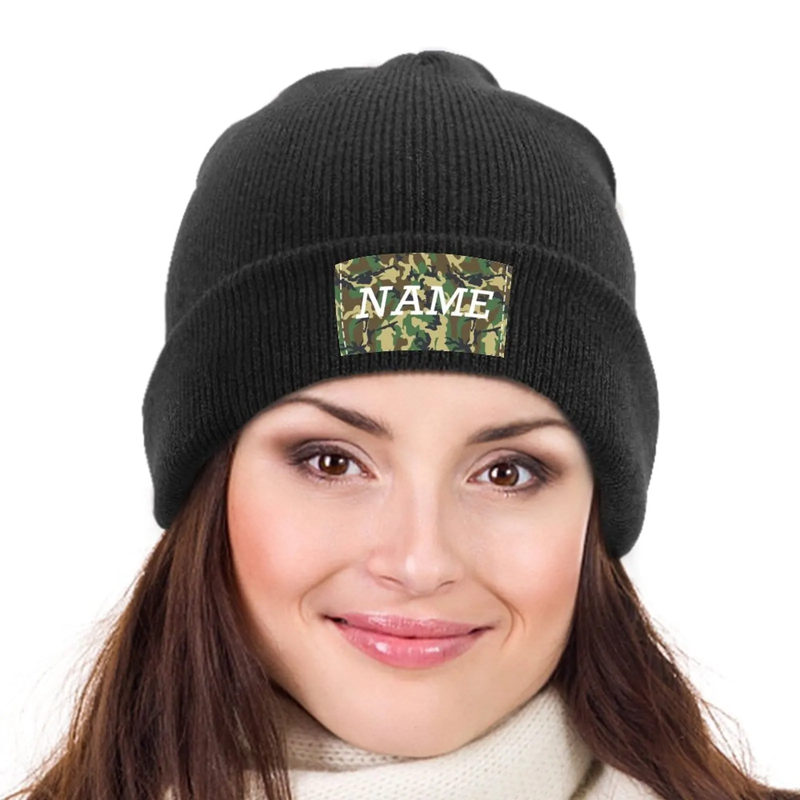 Custom Name Camouflage Warm Knitted Cap