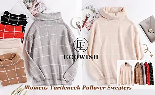 ECOWISH Pullover Turtleneck Sweater