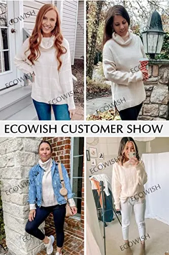 ECOWISH Pullover Turtleneck Sweater