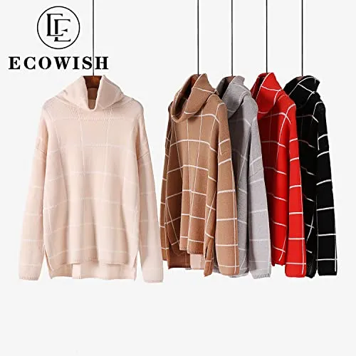 ECOWISH Pullover Turtleneck Sweater
