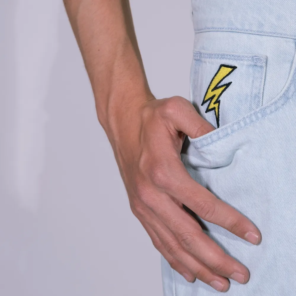 Electric Baggy Denim Pants Light Blue