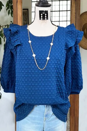 Elegant Ruffled Textured Blouse