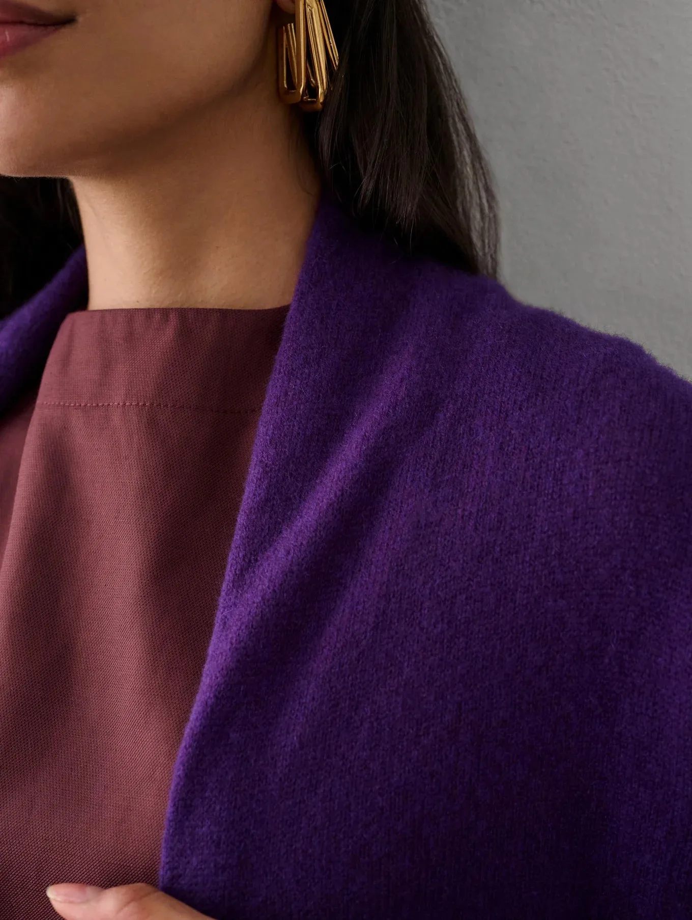Essential Cashmere Trapeze - Deep Plum